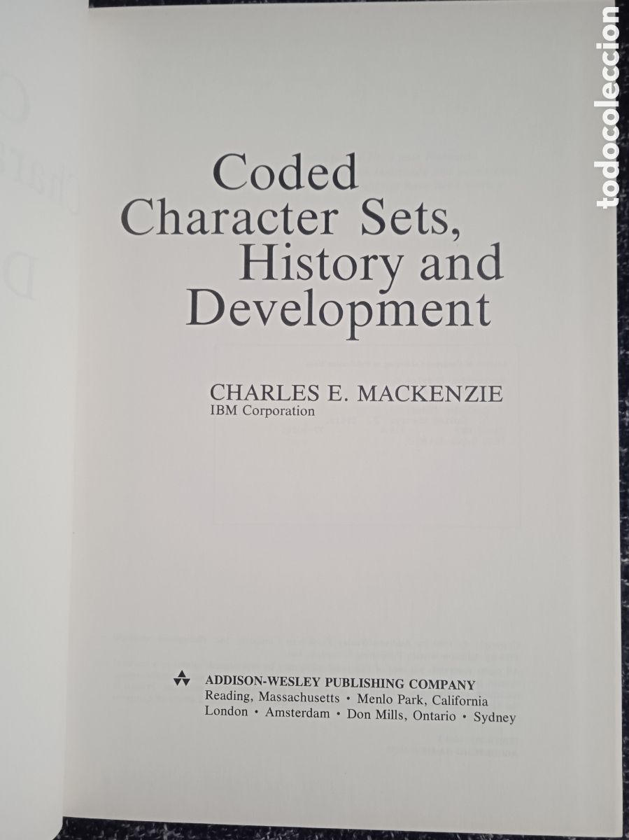 Libros de segunda mano: Coded Character Sets: History and Development / Charles E. MacKenzie -EN INGLES - Foto 2