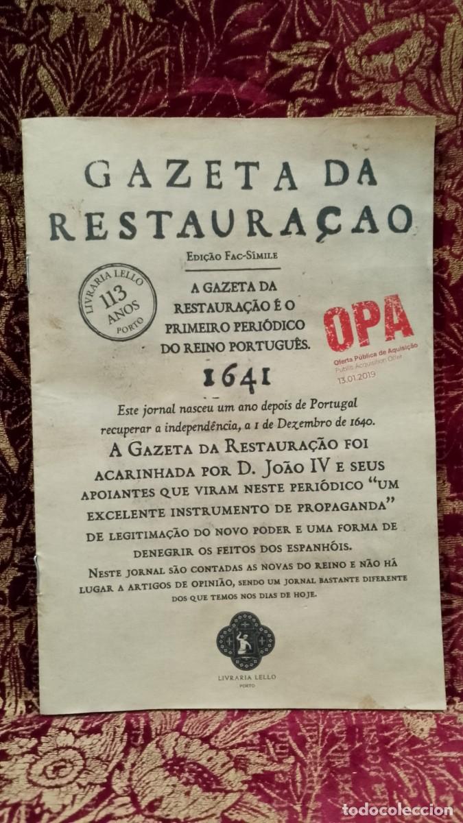 Libros de segunda mano: Gazeta da Restaura&ccedil;&atilde;o 1641 Fac-S&iacute;mile