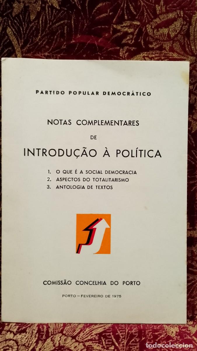 Libros de segunda mano: Notas Complementares de Introdu&ccedil;&atilde;o &agrave; Pol&iacute;tica 1975 Partido Popular Democr&aacute;tico
