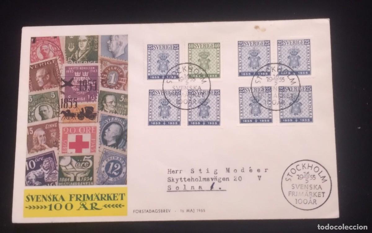 Libros de segunda mano: TS) 1955 SWEDEN, FDC,WITH THE CENTENARY OF THE SWEDISH STAMP.XF.
