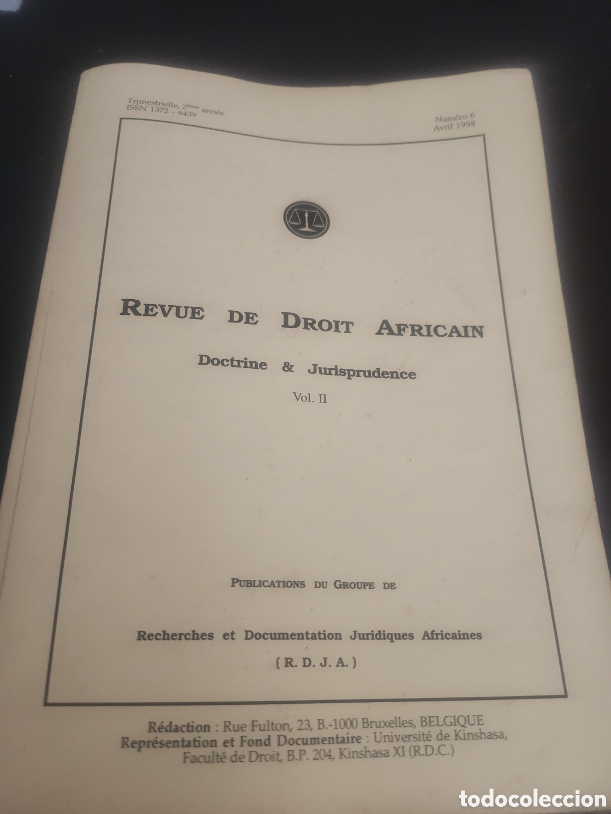 Libros de segunda mano: REVUE DE DROUT AFRICAN - DOCTRINE Y JURISPRUFENCE