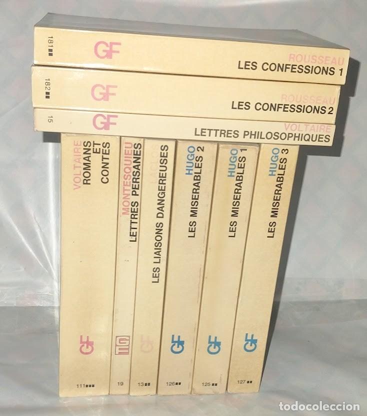 Libros de segunda mano: 9 cl&aacute;sicos franceses Garnier -Flammarion GF &ndash; Hugo, Rousseau, Voltaire, Montesquieu, Laclos