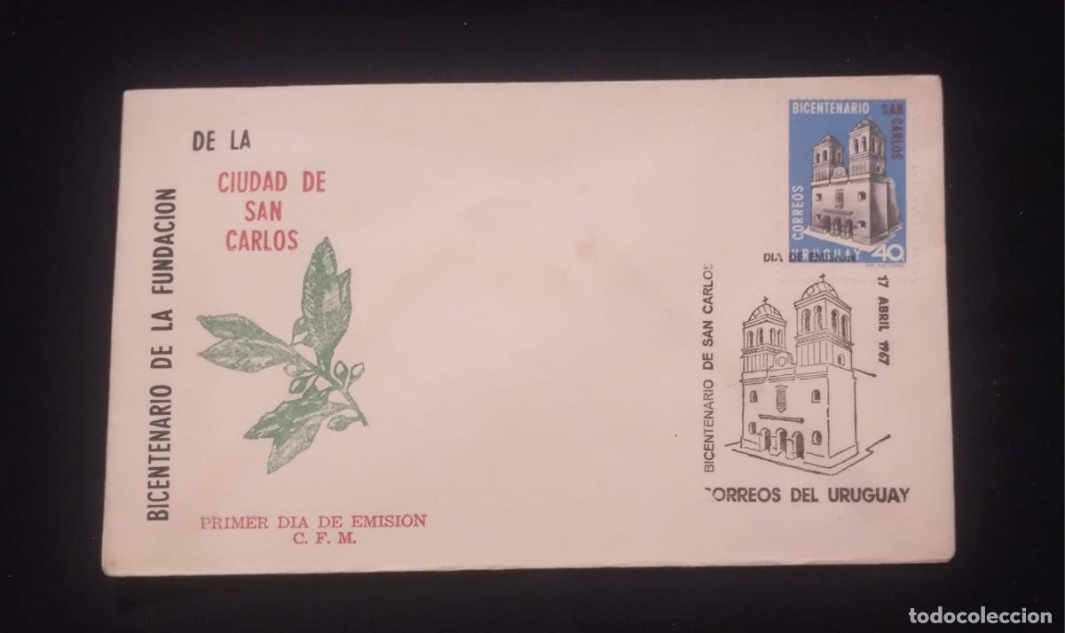 Libros de segunda mano: TS) 1967 URUGUAY, FDC,ON THE BICENTENNIAL OF THE FOUNDING OF THE CITY OF SAN CARLOS,VF.