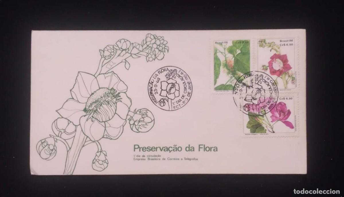Libros de segunda mano: TS) 1986 BRAZIL, FDC,WITH THE PRESERVATION OF THE FLORA,XF