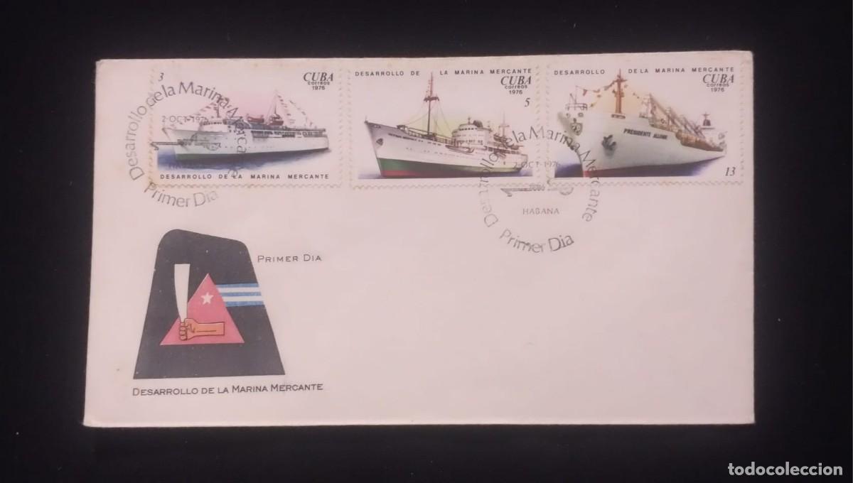 Libros de segunda mano: TS) 1976 CUBA, FDC,DEVELOPMENT OF THE MERCHANT NAVY STAMPS,VF.