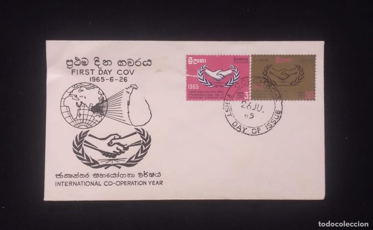 Libros de segunda mano: TS) 1965 SRI LANKA, FDC,WITH THE YEAR OF INTERNATIONAL COOPERATION,XF.
