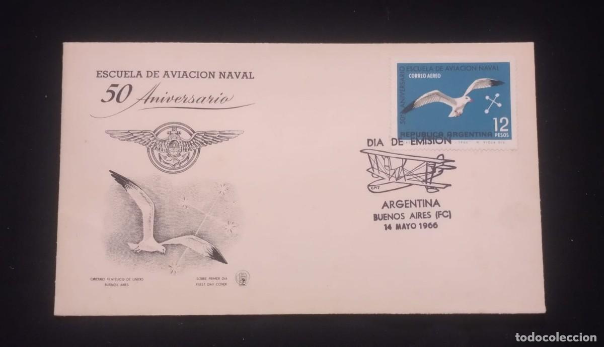 Libros de segunda mano: TS) 1966 ARGENTINA, FDC, AIRMAIL,MARKING THE FIFTIETH ANNIVERSARY OF NAVAL AVIATION,XF.