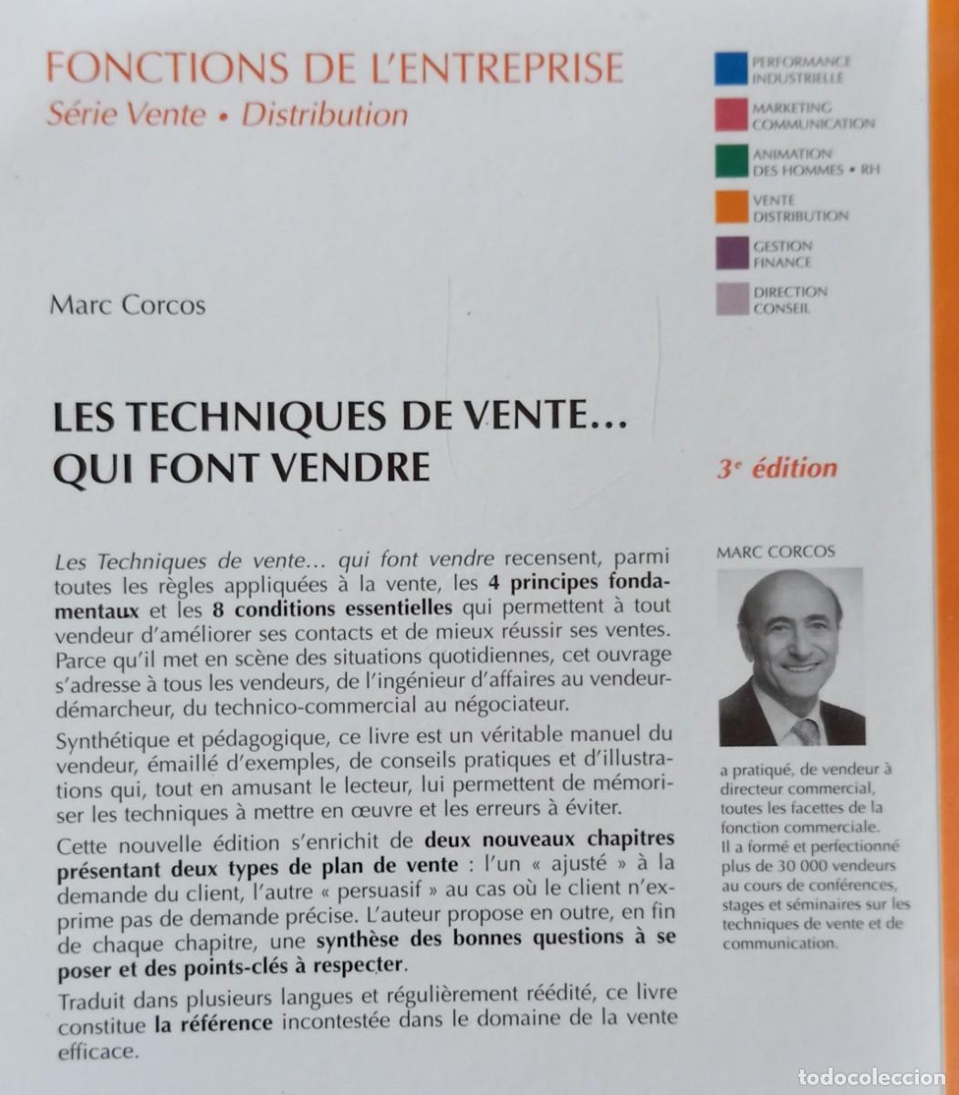 Libros de segunda mano: LES TECHNIQUES DE VENTE QUI FONT VENDRE - MARC CORCOS - Foto 2