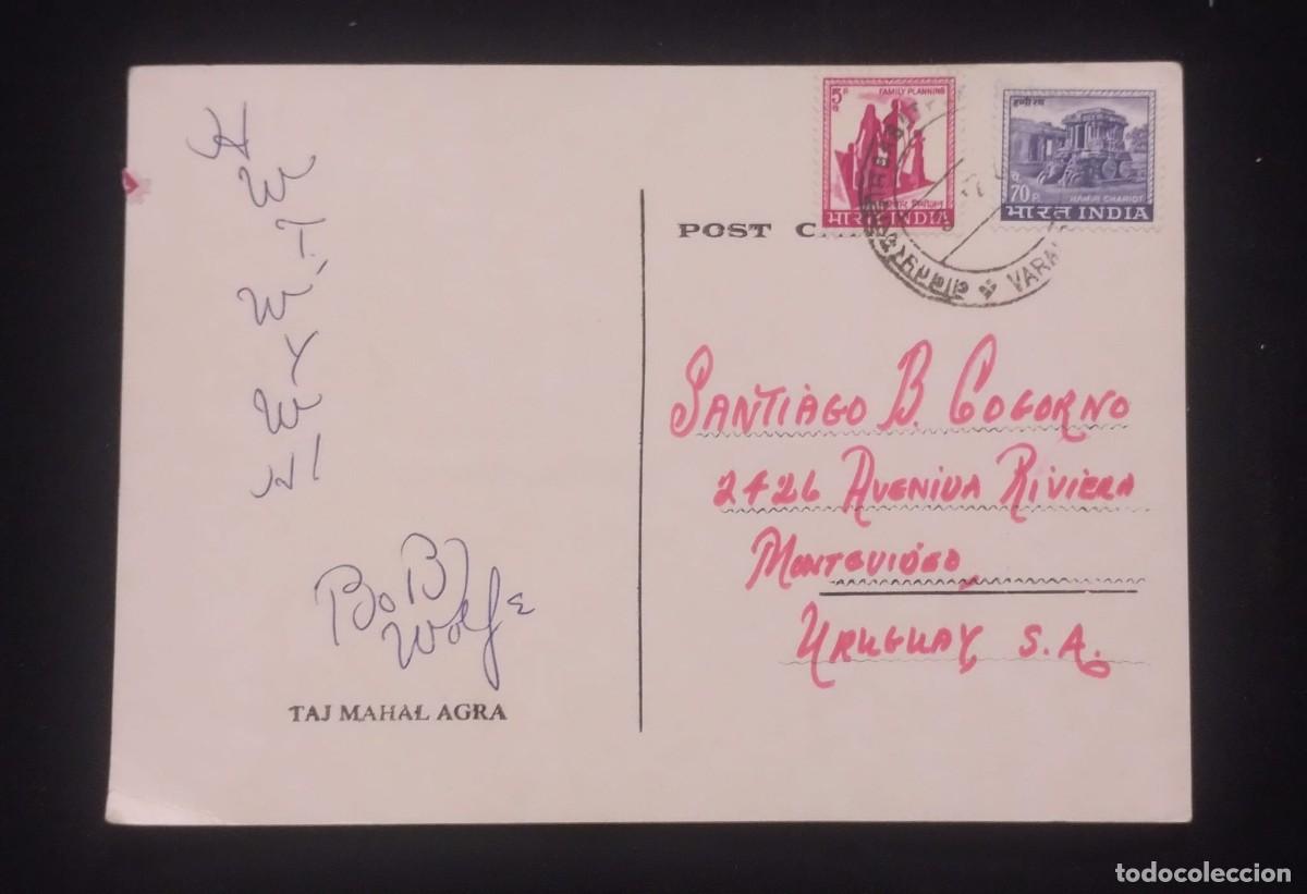 Libros de segunda mano: TS) CIRCA 1960 INDIA, POSTCARD,COVER SENT FROM VARANASI TO MONTEVIDEO, WITH THE STONE CHARIOT OF HAM