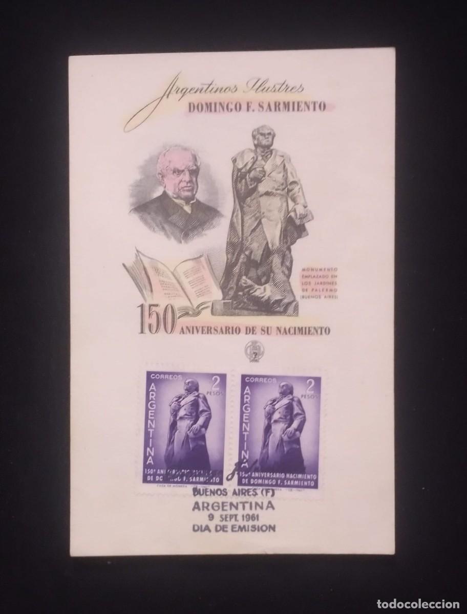 Libros de segunda mano: TS) 1961 ARGENTINA, SOUVENIR SHEET, FDC,WITH THE 150TH ANNIVERSARY OF THE BIRTH OF THE PRESIDENT OF
