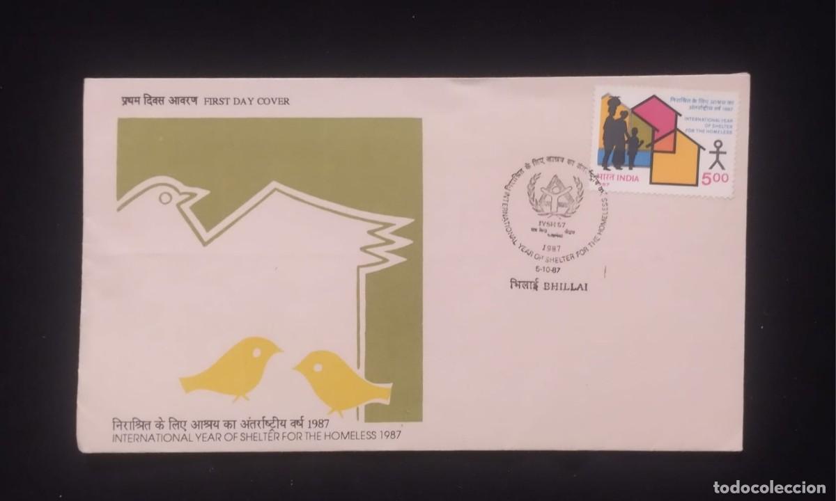 Libros de segunda mano: TS) 1987 INDIA, FDC,INTERNATIONAL YEAR OF SHELTER FOR THE HOMELESS,VF.