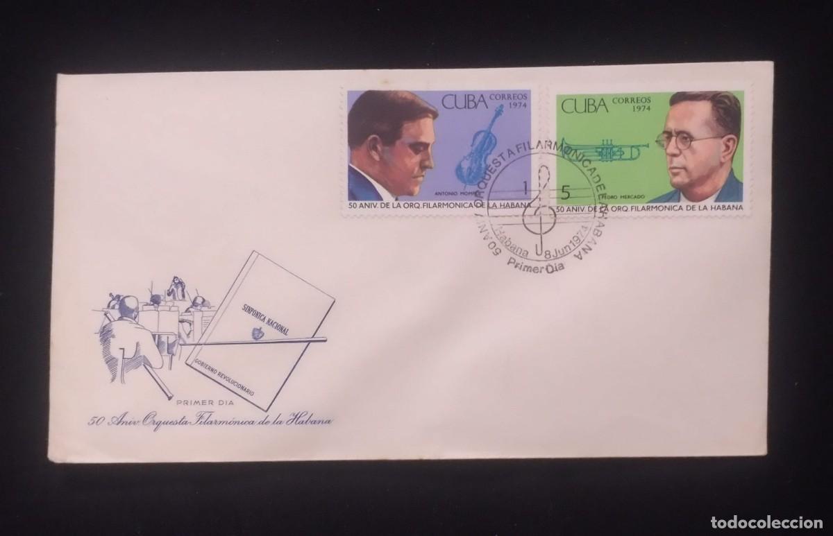 Libros de segunda mano: TS) 1974 CUBA, FDC,MARKING THE 50TH ANNIVERSARY OF THE HAVANA PHILHARMONIC ORCHESTRA,XF.