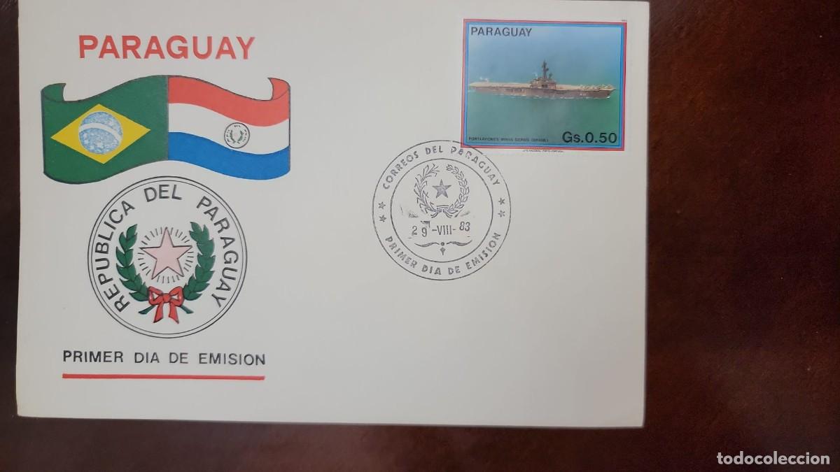 Libros de segunda mano: TS) 1983 PARAGUAY, FDC, WITH THE AIRPLANE CARRIER AND FIGHTER JETS,VF.
