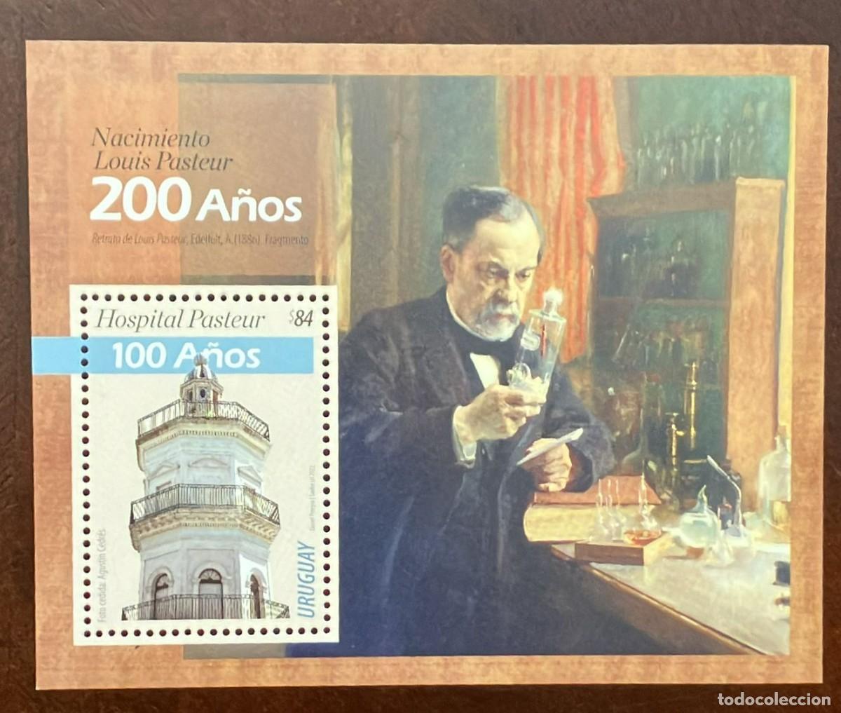 Libros de segunda mano: TS) 2022 URUGUAY, SOUVENIR SHEET,BICENTENARY OF THE BIRTH OF THE BACTERIOLOGIST LOUIS PASTEUR,XF.