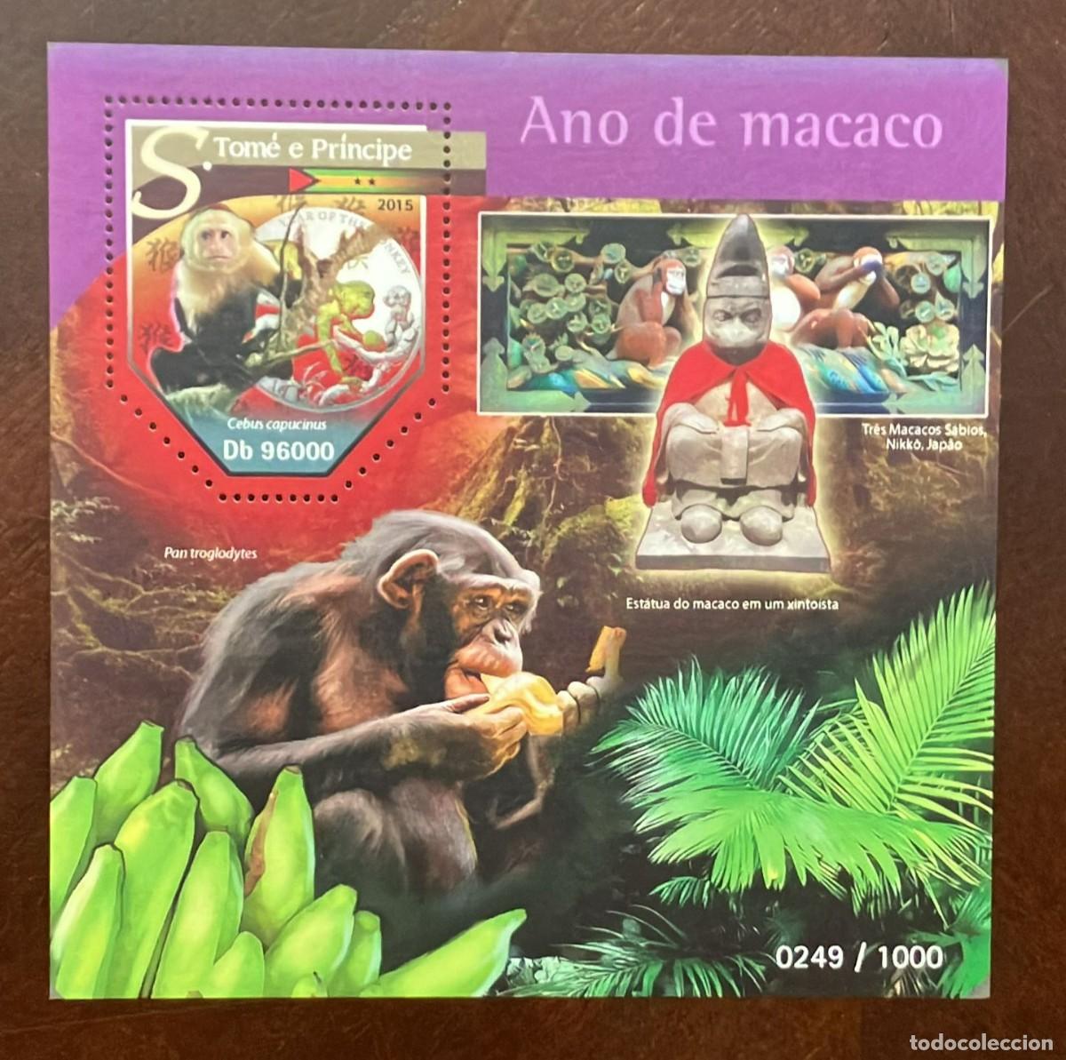 Libros de segunda mano: TS) 2015 SAO TOME AND PRINCIPE, SOUVENIR SHEET,YEAR OF THE MONKEY.