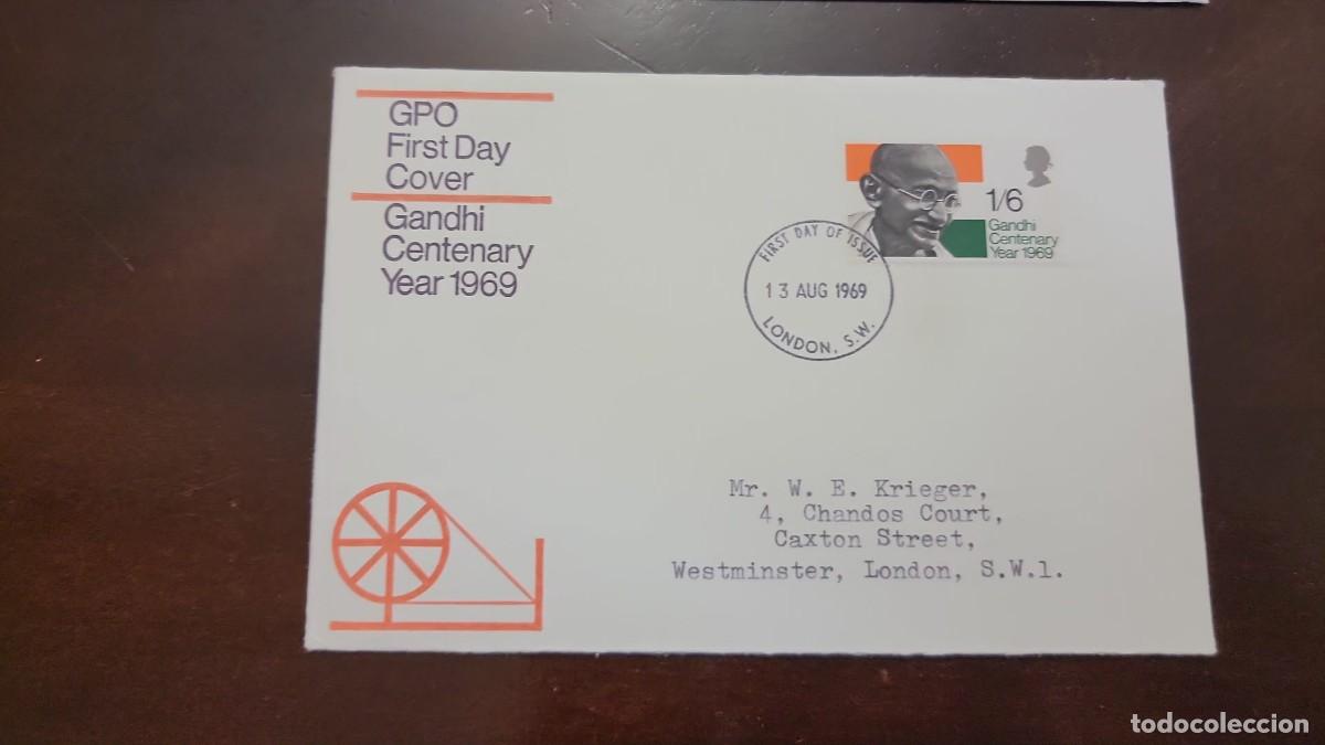 Libros de segunda mano: TS) 1969 UNITED KINGDOM, FDC,CENTENARY OF THE BIRTH OF MAHATMA GANDHI,CIRCULATE COVER,VF.