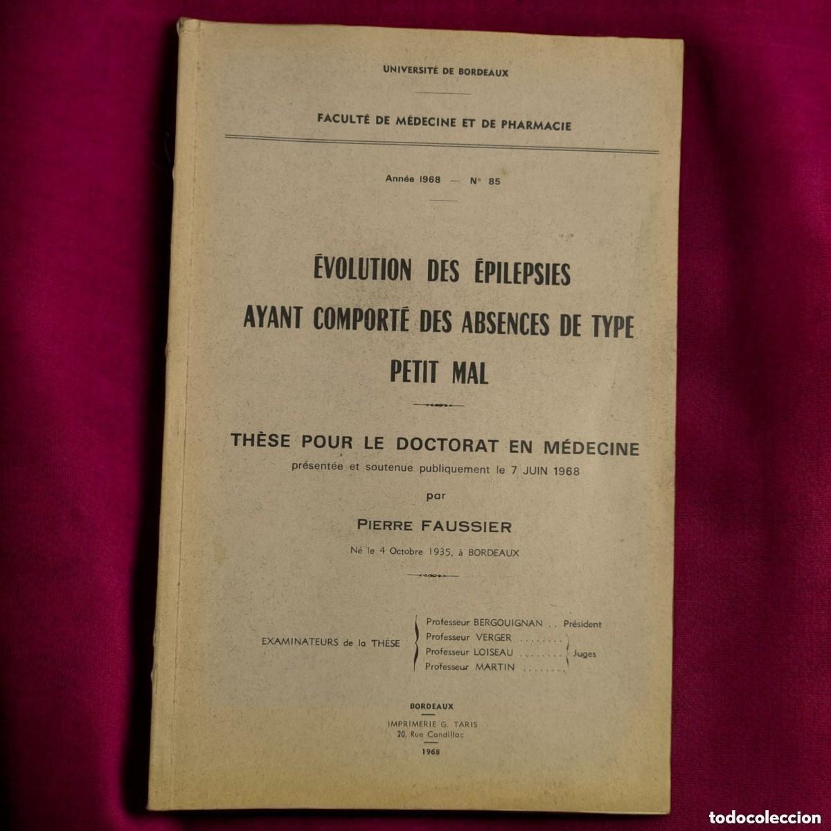 Libros de segunda mano: Th&egrave;se De Doctorat En M&eacute;decine &ndash; Universit&eacute; De Bordeaux 1968