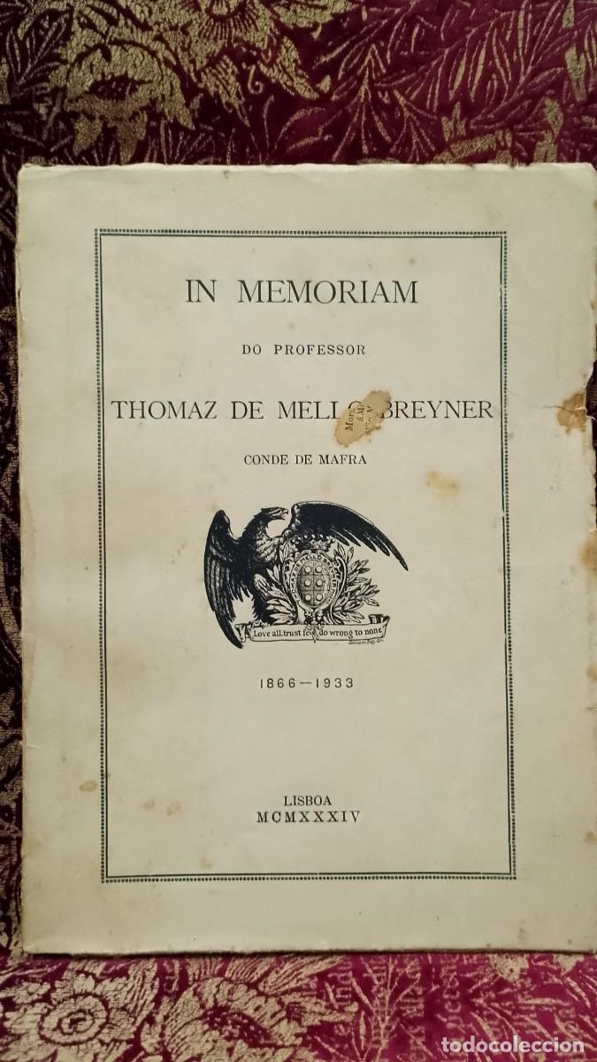 Libros de segunda mano: In Memoriam Thomaz de Mello Breyner Conde de Mafra 1934