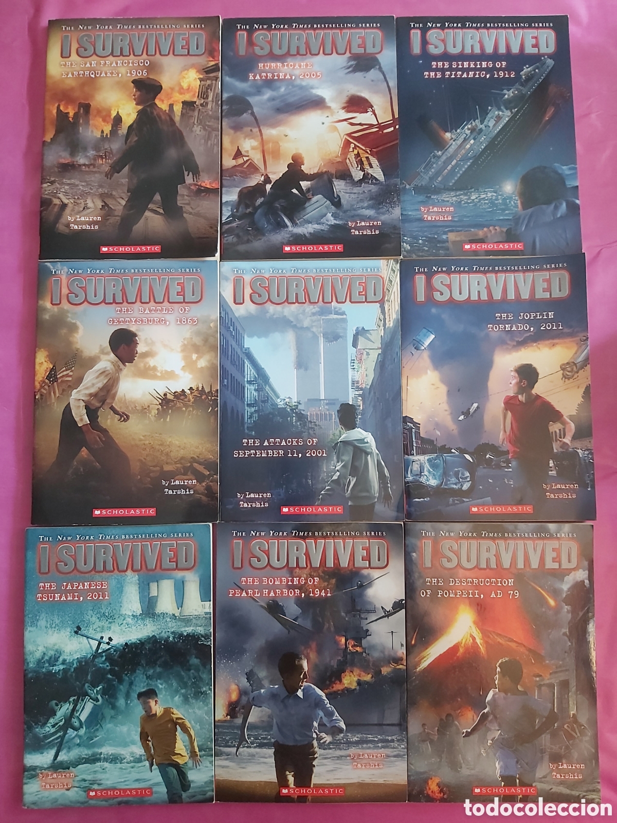 Libros de segunda mano: 9 LIBROS I SURVIVED LAUREN TARSHIS THE NEW YORK TIMES BESTSELLING SERIES SCHOLASTIC INGL&Eacute;S