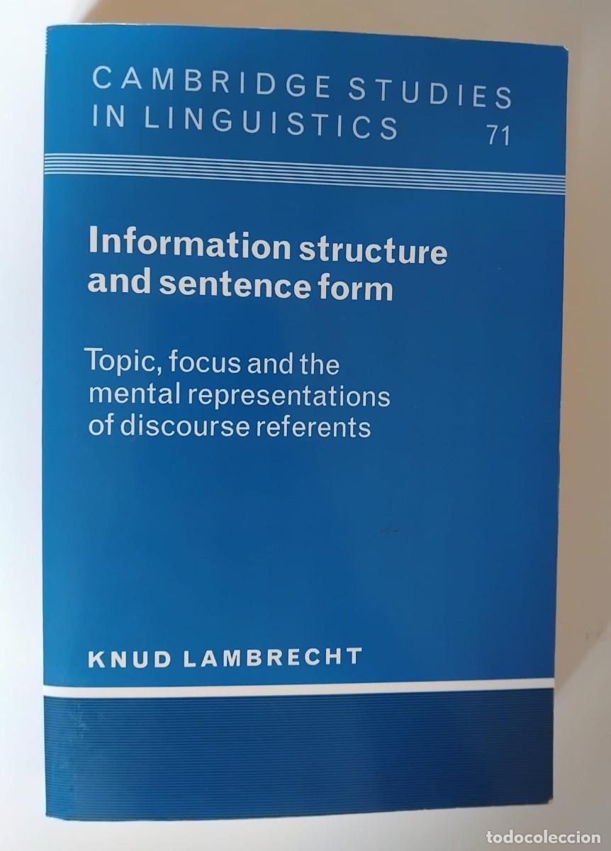 Libros de segunda mano: Information structure and sentence form - Knud Lambrecht