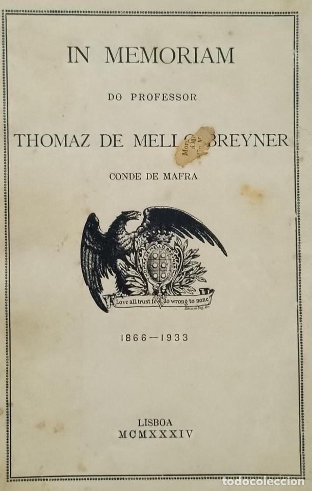 Libros de segunda mano: In Memoriam Thomaz de Mello Breyner Conde de Mafra 1934