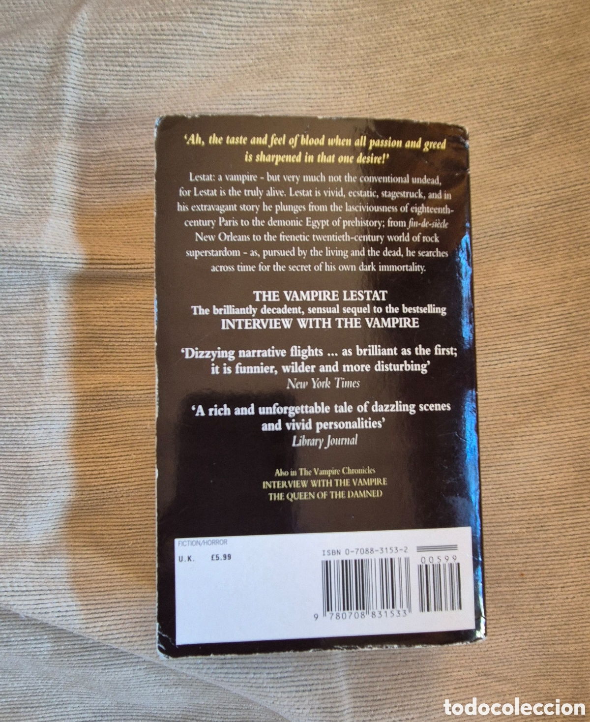 Libros de segunda mano: The Vampire Lestat - Anne Rice (en ingl&eacute;s) - Foto 5