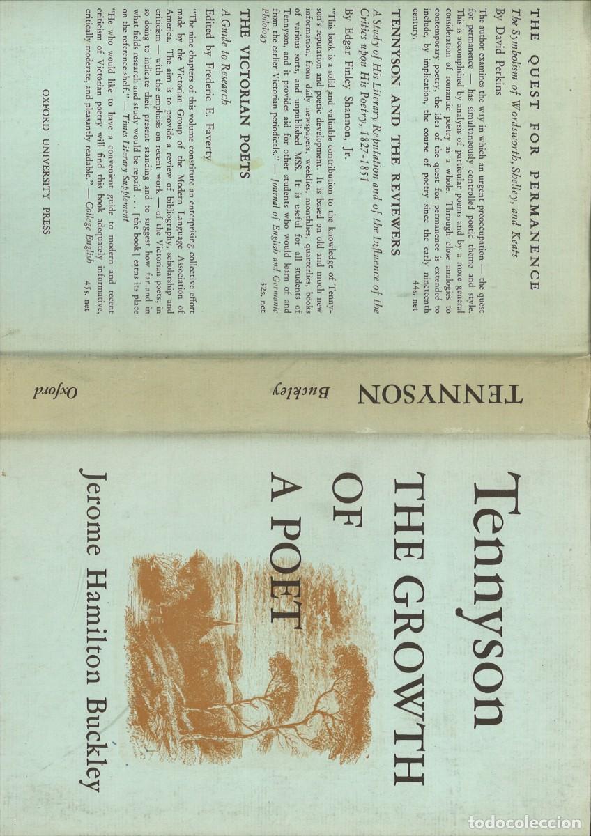 Libros de segunda mano: TENNYSON. THE GROWTH OF A POET. Jerome Hamilton Buckley