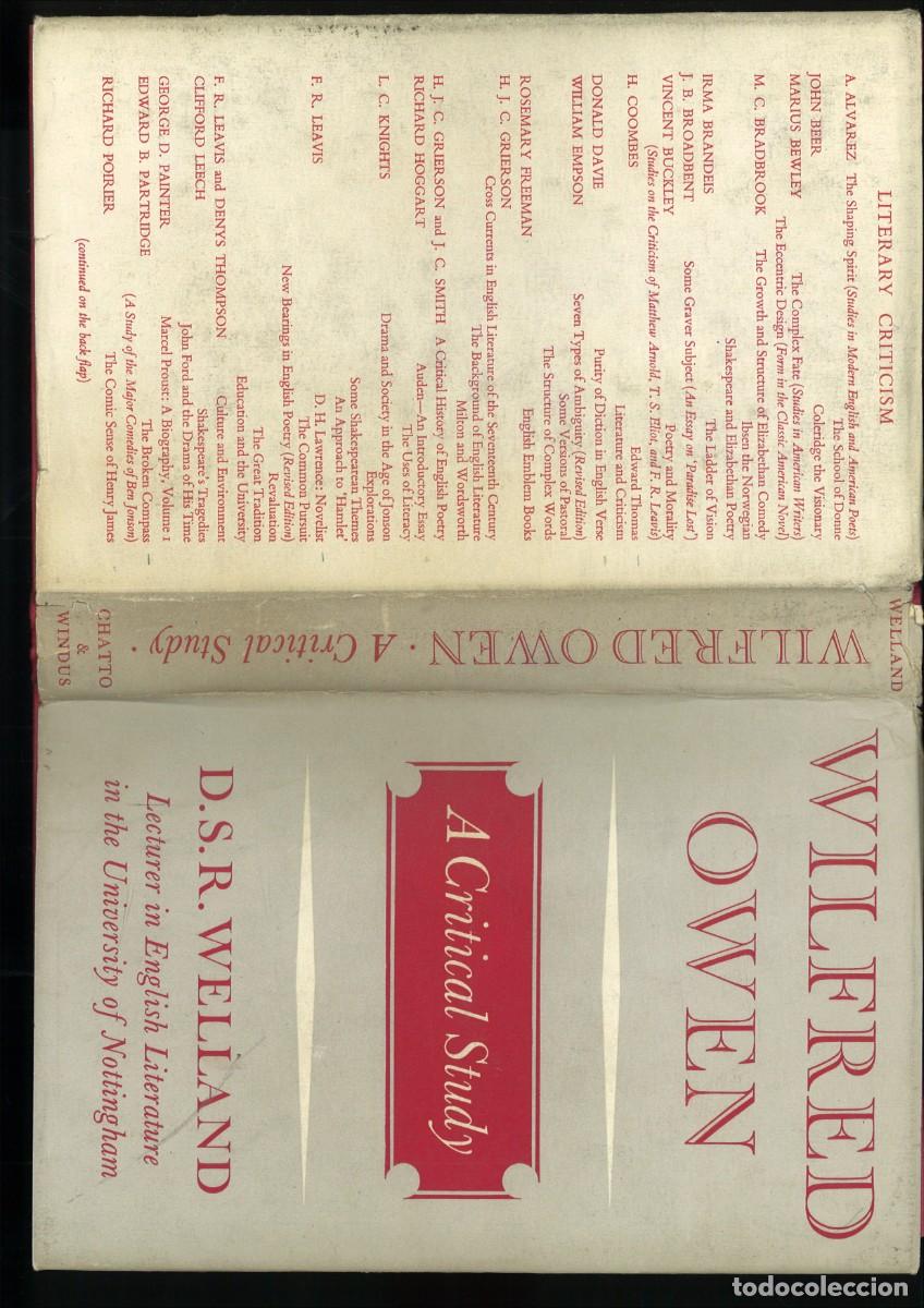 Libros de segunda mano: WILFRED OWEN. A CRITICALSTUDY. D. S. R. Welland - Foto 1