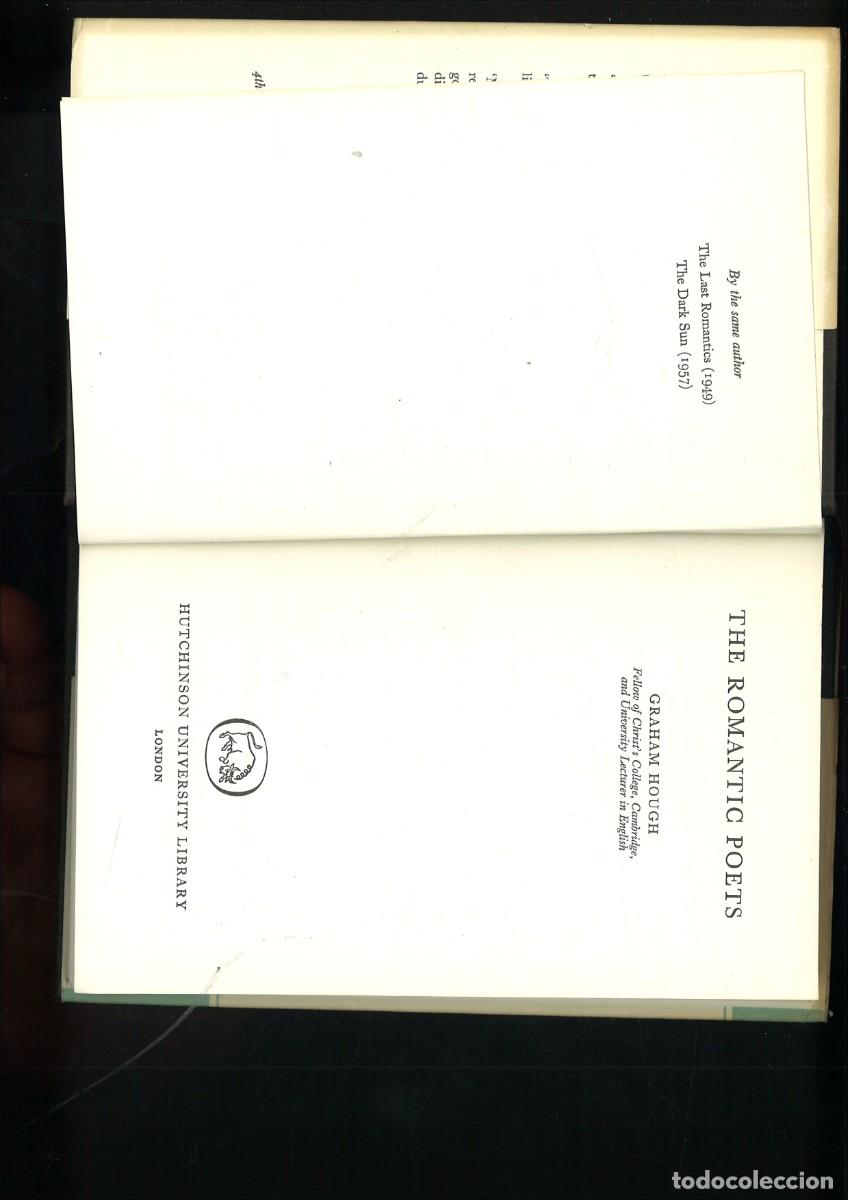 Libros de segunda mano: THE ROMANTICS POETS. Graham Hough - Foto 2