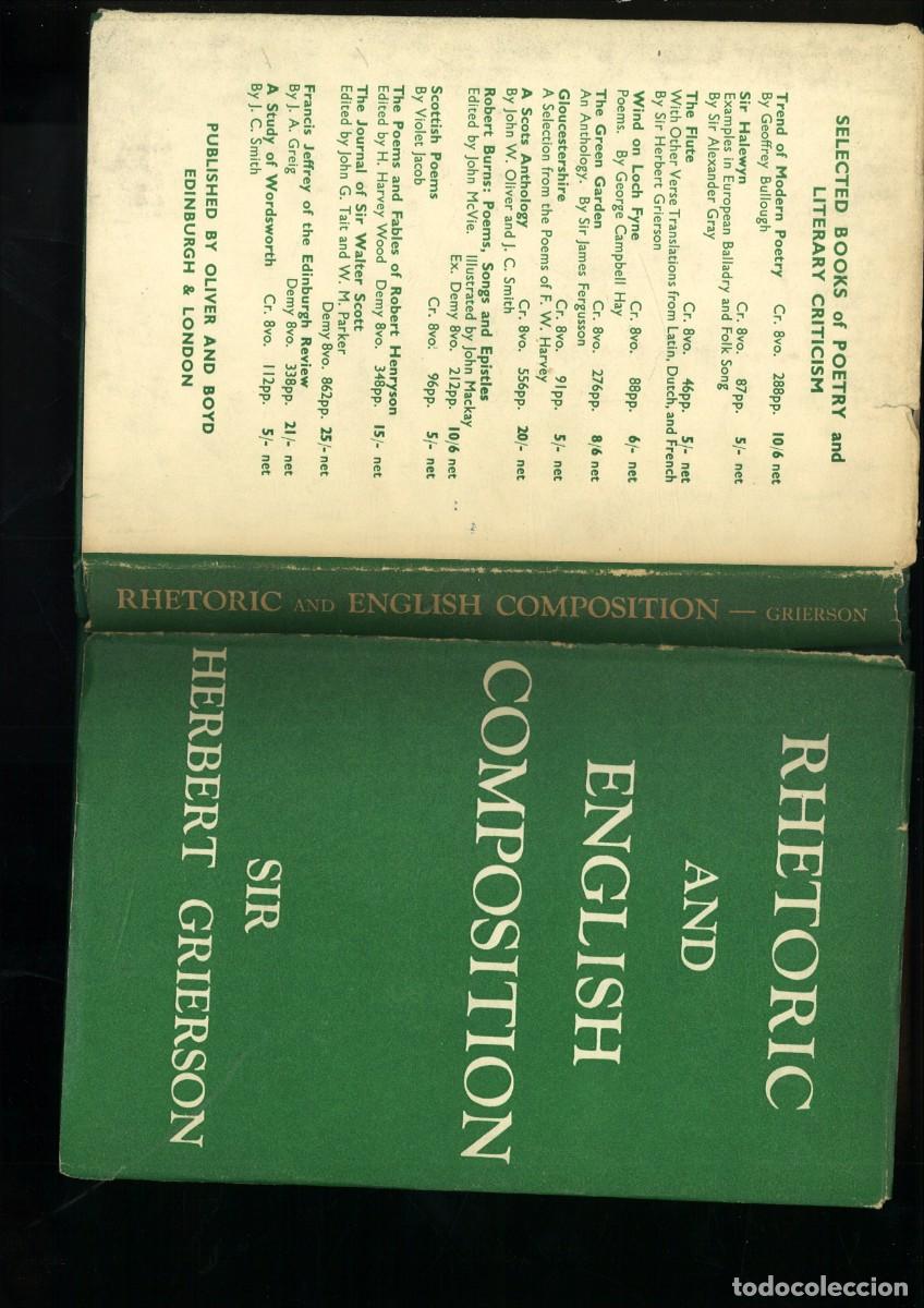 Libros de segunda mano: RETORIC AND ENGLISH COMPOSITION. Herbert Grierson