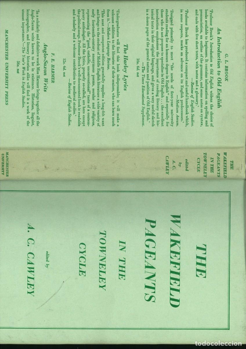 Libros de segunda mano: THE WAKEFIELD PAGEANTS IN THE TOWNELEY CYCLE. A. C. Cawley