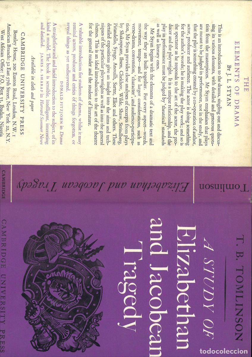 Libros de segunda mano: A STUDY OF RLIZABETHAN AND JACOBEAN TRAGEDY. T, B. Tomlinsom