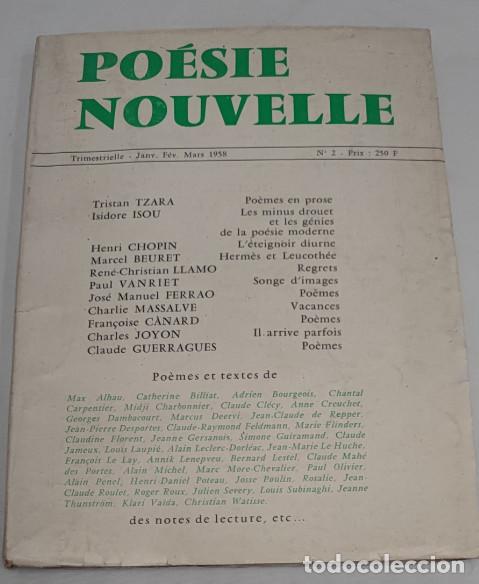 Libros de segunda mano: PO&Eacute;SIE NOUVELLE N&deg; 2 1958, TZARA, ISOU, CHOPIN, ETC., LIBRO EN FRANCES, LIVRE