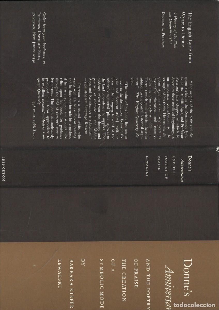 Libros de segunda mano: DONNE'S QNNIVERSARIES AND THE POETRY OF PRAISE: THE CREATION OF A SYMBOLICMODE. B. Kiefer