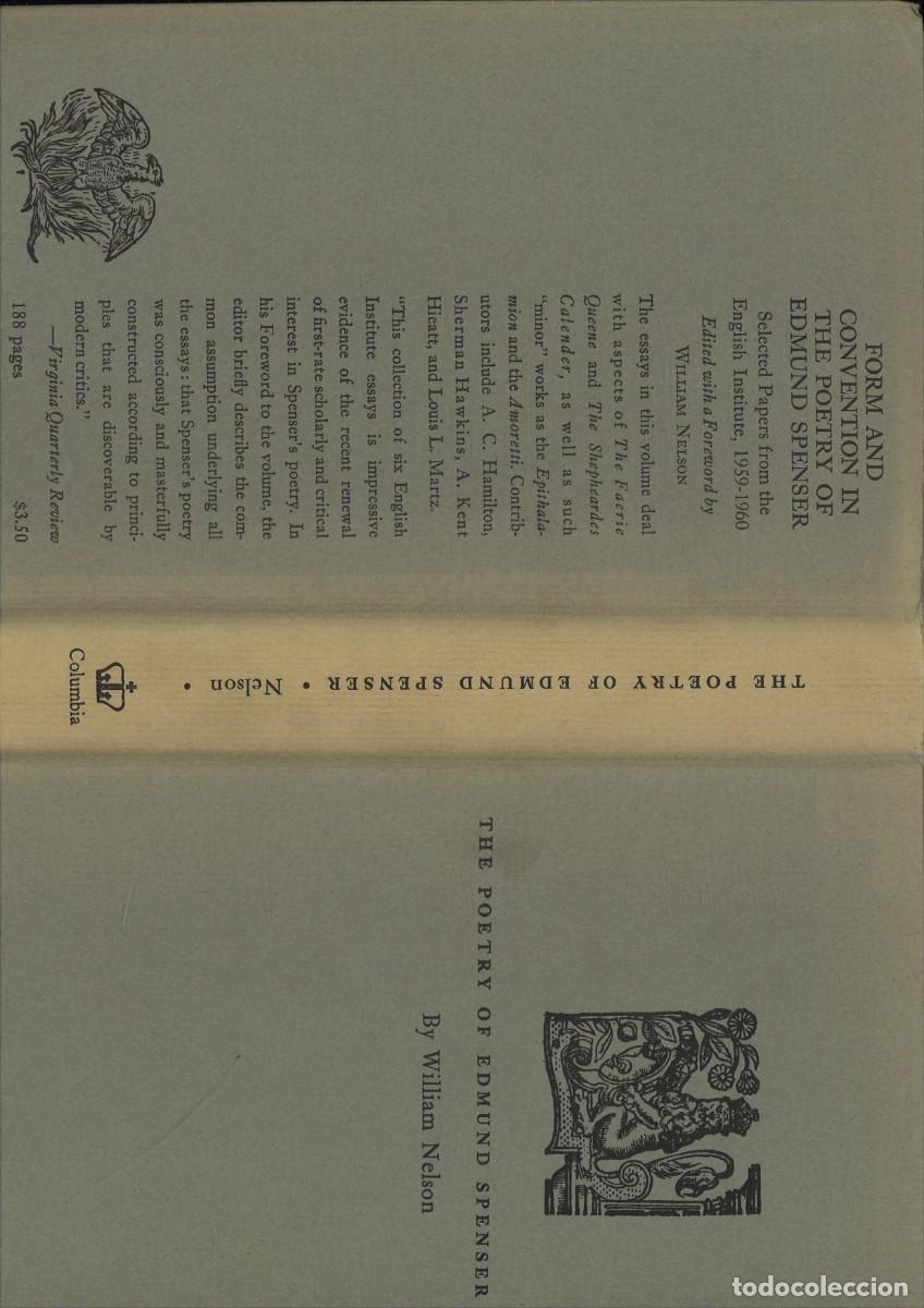 Libros de segunda mano: THE POETRYOF EDMUND SPENSER. William Nelson