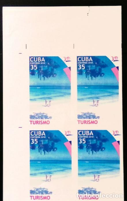 Libros de segunda mano: TS) 2010 CUBA,DIE PROOF, IMPERFORATE, BLOCK OF 4,TOURISM IN HOLGUIN,MNH.