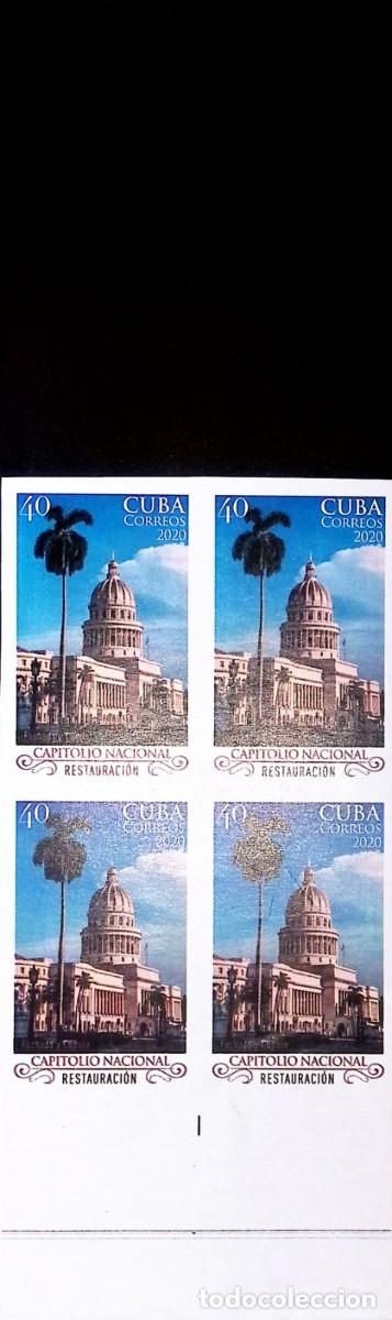 Libros de segunda mano: TS) 2020 CUBA,DIE PROOF, IMPERFORATE, BLOCK OF 4,RESTORATION OF THE NATIONAL CAPITOL,MNH.