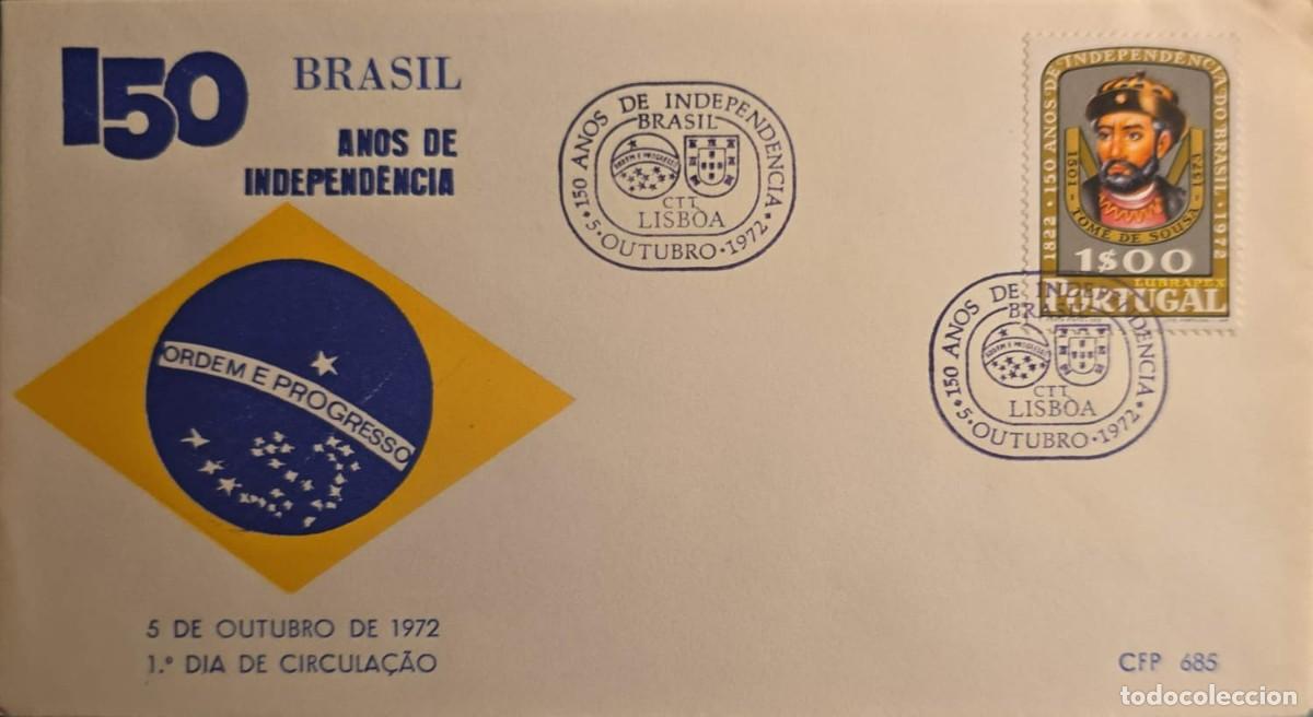 Libros de segunda mano: TS) 1972 PORTUGAL, FDC, 150TH ANNIVERSARY OF THE INDEPENDENCE OF BRAZIL,VF.