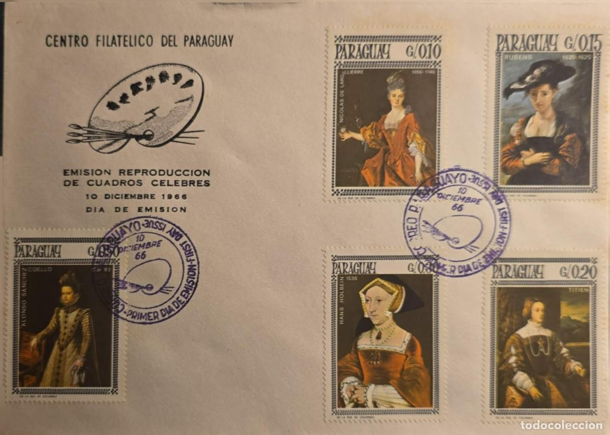 Libros de segunda mano: TS) 1966 PARAGUAY, FDC,WITH REPRODUCTIONS OF FAMOUS PAINTINGS,VF.
