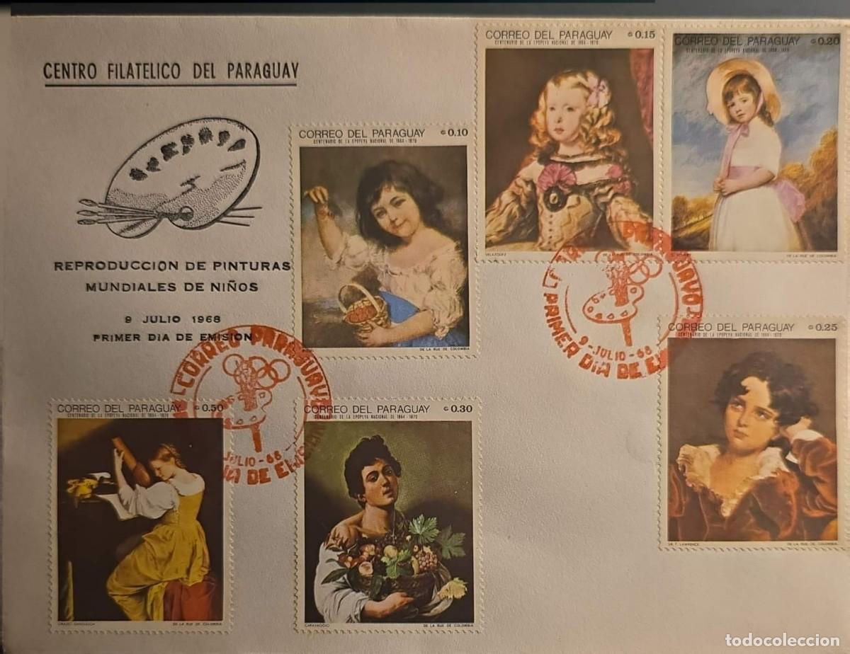 Libros de segunda mano: TS) 1968 PARAGUAY, FDC,CENTENARY OF THE NATIONAL EPIC,WITH THE CHILDREN IN PAINTING & THE MEXICO '68