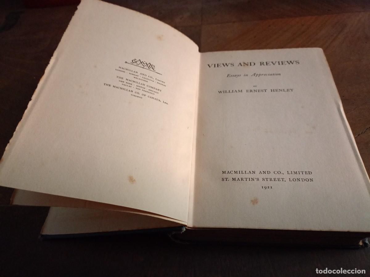 Libros de segunda mano: HENLEY, William Ernest. Views and Reviews. London. 1921. Ensayos Literarios y de Arte (en ingl&eacute;s)