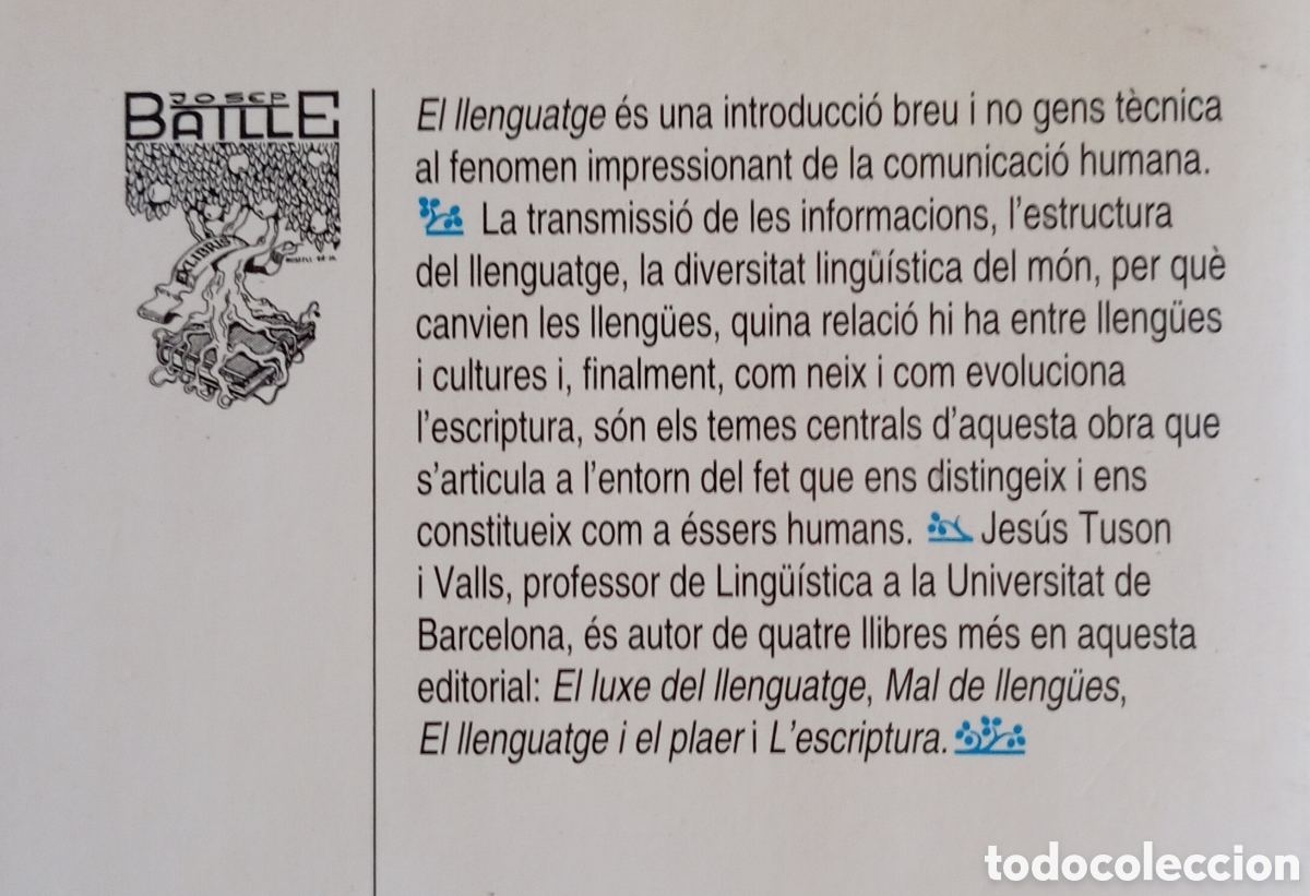 Libros de segunda mano: EL LLENGUATGE - JESUS TUSON - Foto 2
