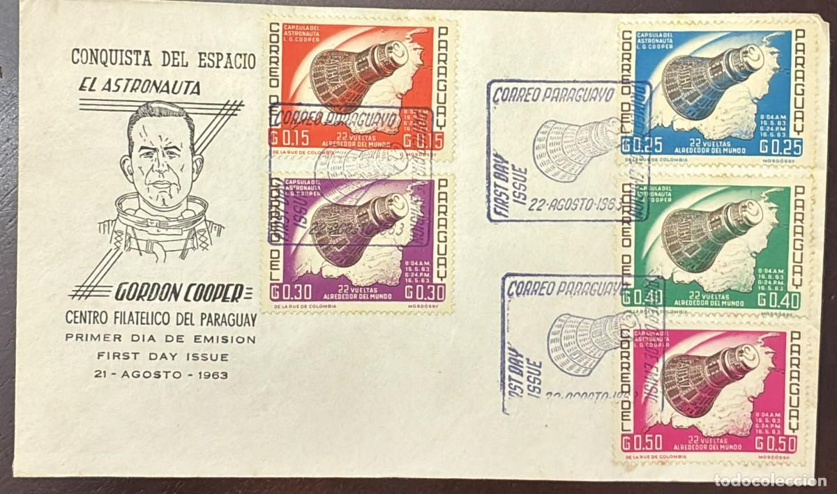 Libros de segunda mano: MI) 1963 PARAGUAY, FDC,THE CONQUEST OF SPACE AND THE AMERICAN ASTRONAUT GORDON COOPER PROJECT MERCUR