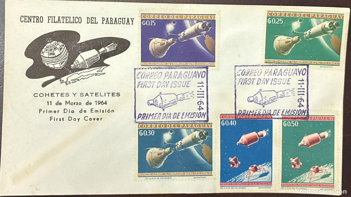 Libros de segunda mano: MI) 1964 PARAGUAY, FDC,THE GEMINI PROJECT AND ITS DOCKING WITH AGENA IN SPACE AND THE APOLLO PROJECT