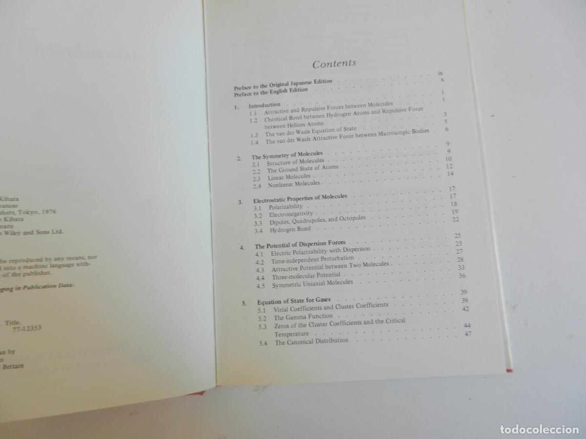 Libros de segunda mano: INTERMOLECULAR FORCES - T. KIHARA - JOHN WILEY & SONS 1976. - Foto 5