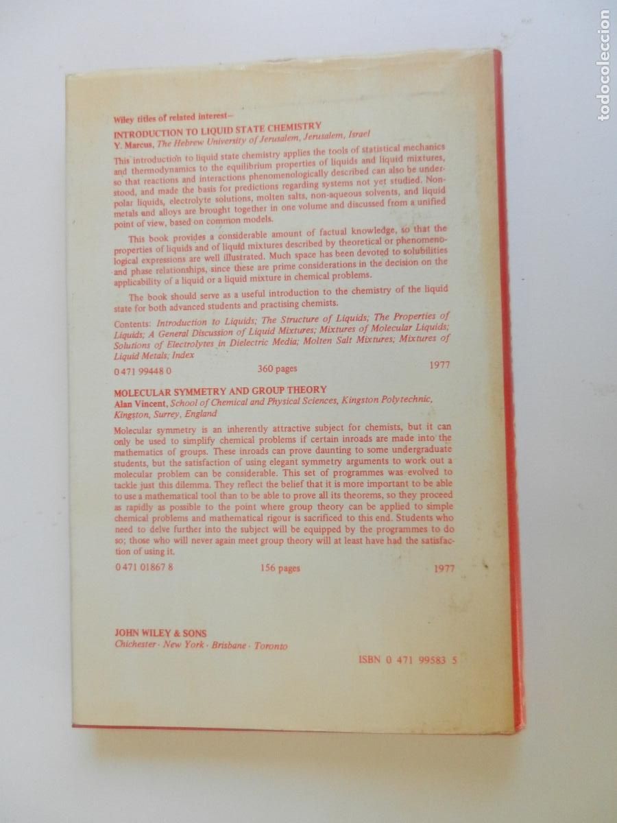 Libros de segunda mano: INTERMOLECULAR FORCES - T. KIHARA - JOHN WILEY & SONS 1976. - Foto 9