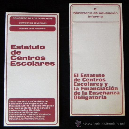 Libros de segunda mano: ANTIGUO CUADERNO ESTATUTO DE CENTROS ESCOLARES Y FINANCIACI&Oacute;N ENSE&Ntilde;ANZA -NO ES LIBRO - EDUCACI&Oacute;N