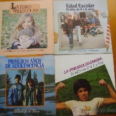 Libros de segunda mano: LOTE 4 FOLLETOS DE LA EDAD ESCOLAR Y ADOLESCENCIA (1979) MINISTERIO DE SANIDAD Y CONSUMO. PRIMARIA