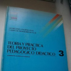 Libros de segunda mano: TEORÍA Y PRÁCTICA DEL PROYECTO PEDAGÓGICO DIDÁCTICO, 3, PREPARACIÓN ACADÉMICA A DISTANCIA-1985-CEN- 