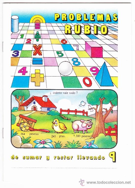 Libros de segunda mano: CUADERNO DE PROBLEMAS RUBIO - SUMAR Y RESTAR - N&ordm; 9 - Foto 1
